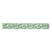 Ruban En Satin Motif Feuille de bouleau vert contemporain (Devant)
