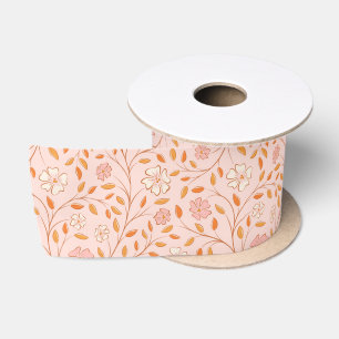 Ruban En Satin Motif Fleur Sauvage