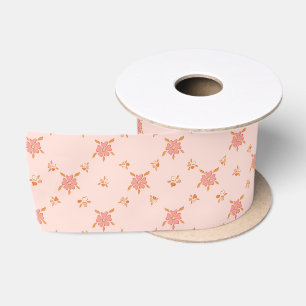 Ruban En Satin Motif Fleur Sauvage