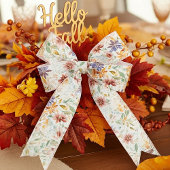 Ruban En Satin Motif fleur sauvage d'automne