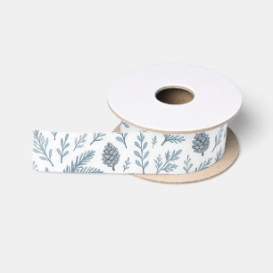 Ruban En Satin Motif floral chic de baie de houx botanique