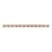 Ruban En Satin Motif floral dans le rétro style (Devant)