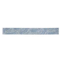 Motif Floral du 19e Siècle Bleu sur Fond Blanc
