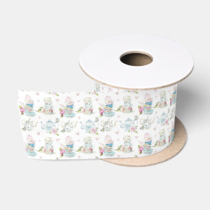 Ruban En Satin Motif floral vintage pour thé à la Victoria Waterc