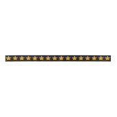 Ruban En Satin Motif Gold Star Noir 1 1/2" (Devant)