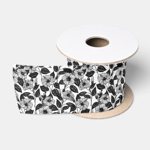 Ruban En Satin Motif Hibiscus