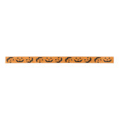 Ruban En Satin Motif Jack-o'-lantern noir orange amusant Hallowee (Devant)