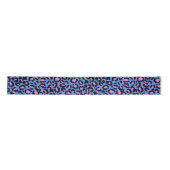 Ruban En Satin Motif léopard en framboise sur bleu électrique (Devant)