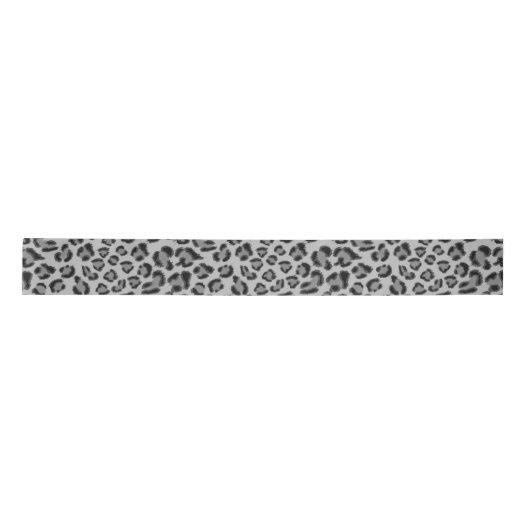 Ruban En Satin Motif léopard noir et gris, motif guépard (Devant)