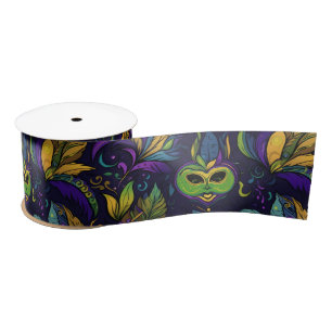 Ruban En Satin Motif Masterpiece Mardi Gras Masques