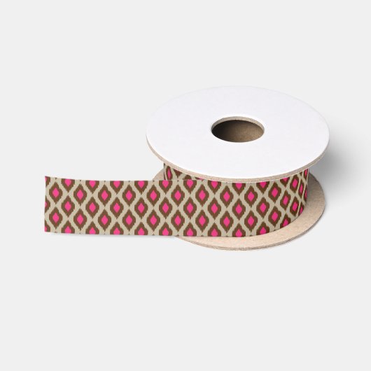 Ruban En Satin Motif moderne d'ikat (Bobine)