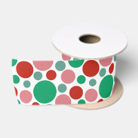 Motif moderne Festif Polka Dot Rouge Rose Vert