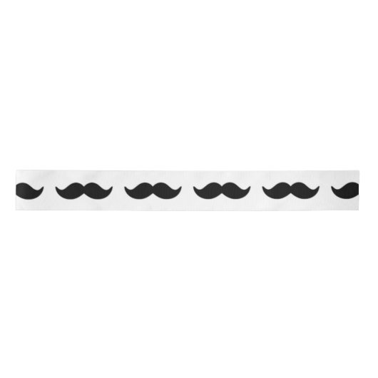Ruban En Satin Motif noir et blanc 1 de moustache d'amusement (Devant)