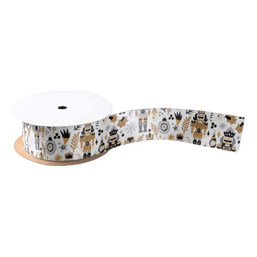 Ruban En Satin Motif Nutcracker de Noël (Bobine)