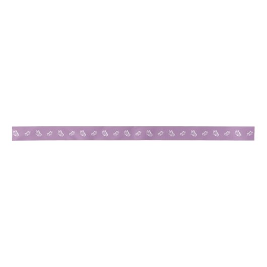 Ruban En Satin Motif papillon violet (Devant)