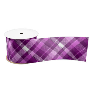 Ruban En Satin Motif plaid violet