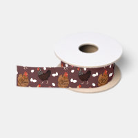 Motif Poulet Brun et Œufs