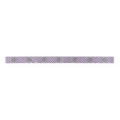 Ruban En Satin Motif pourpre et gris Chevron avec Monogram (Devant)