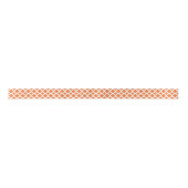 Ruban En Satin Motif Quatrefoil orange et blanc (Devant)