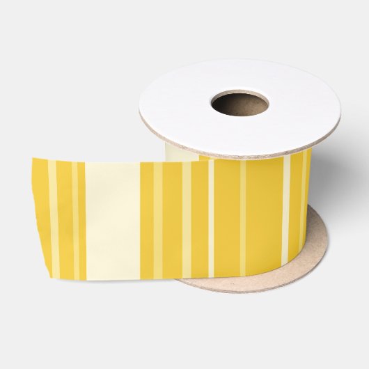 Ruban En Satin Motif rayé jaune (Bobine)