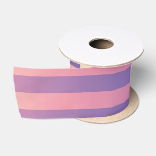 Ruban En Satin Motif rayé jaune violet rose