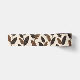 Ruban En Satin Motif réaliste de feuilles de bananier tropical po