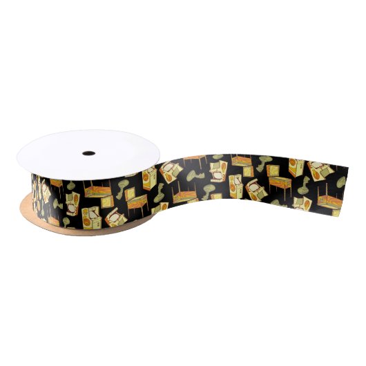 Ruban En Satin Motif Retro Games (Bobine)