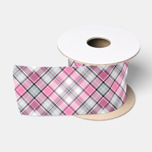 Ruban En Satin Motif rose de plaid chic