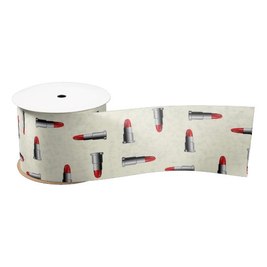 Ruban En Satin motif rouge à lèvres (Bobine)