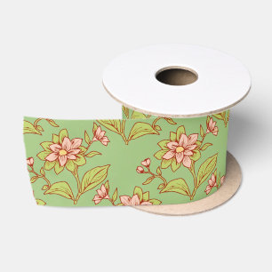 Ruban En Satin Motif sans couture botanique floral antique