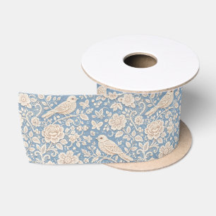 Ruban En Satin Motif sans couture de style chinoiserie oiseaux et