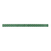 Ruban En Satin Motif sans soudure à fleur de lis or sur vert (Devant)