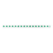 Ruban En Satin Motif shamrock Vert Blanc St. Patrick's Day (Devant)