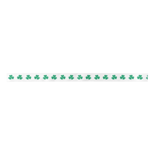 Ruban En Satin Motif shamrock Vert Blanc St. Patrick's Day (Devant)