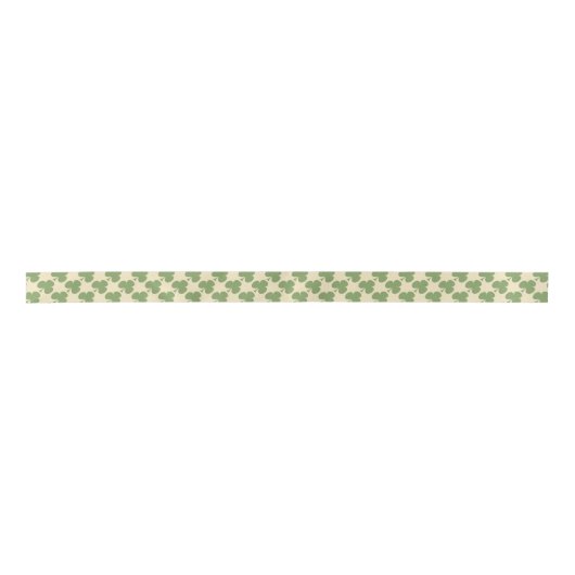 Ruban En Satin Motif Shamrock vert irlandais (Devant)