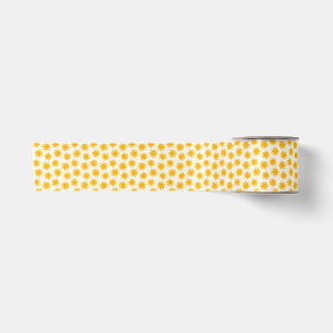 Ruban En Satin Motif Soleil Doré