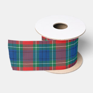 Ruban En Satin Motif Tartan Rouge Vert Bleu Carreaux