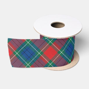 Ruban En Satin Motif Tartan Rouge Vert Bleu Carreaux