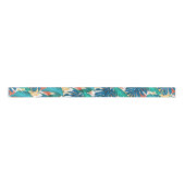 RUBAN EN SATIN MOTIF TROPICAL FERNS (Devant)