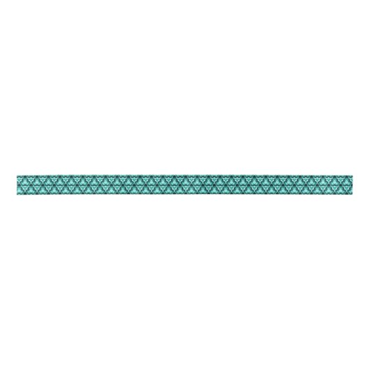 Ruban En Satin Motif turquoise à balayage 1,5 pouce (Devant)