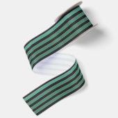 Ruban En Satin Motif uni rayé vert rétro (Dos)