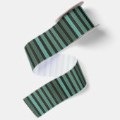 Ruban En Satin Motif uni rayé vert rétro (Dos)