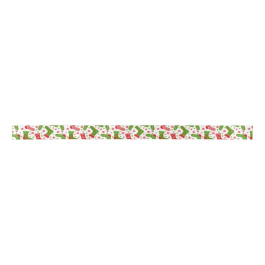 Ruban En Satin Motif vectoriel transparent avec différents Noël (Devant)
