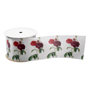 Ruban En Satin Motif Vintage Rose