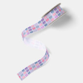 Ruban En Satin Motif Violet Éléphants Mignons (Dos)
