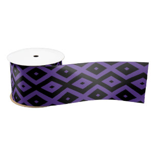 Ruban En Satin Motif violet et diamant noir