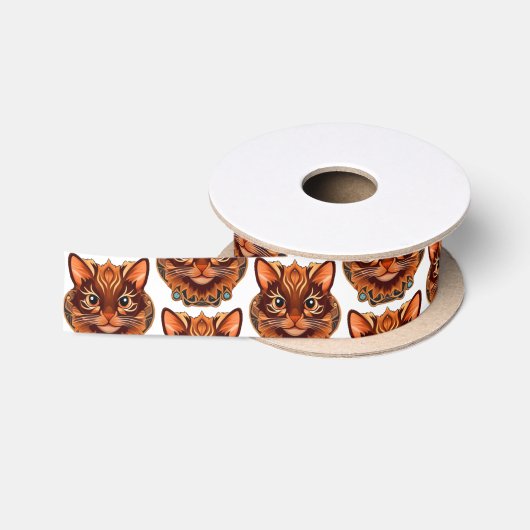 Ruban En Satin Motif visage de chat (Bobine)