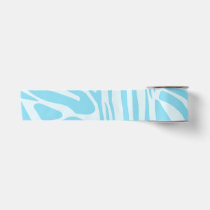 Ruban En Satin Motif Zèbre Bleu