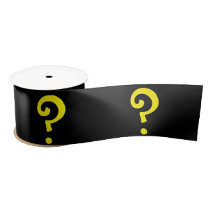 Ruban En Satin Moyen motif points d'interrogation
