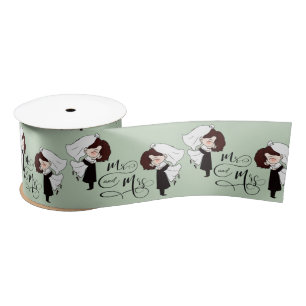 Ruban En Satin Mr & Mrs Bride et Groom Happiness